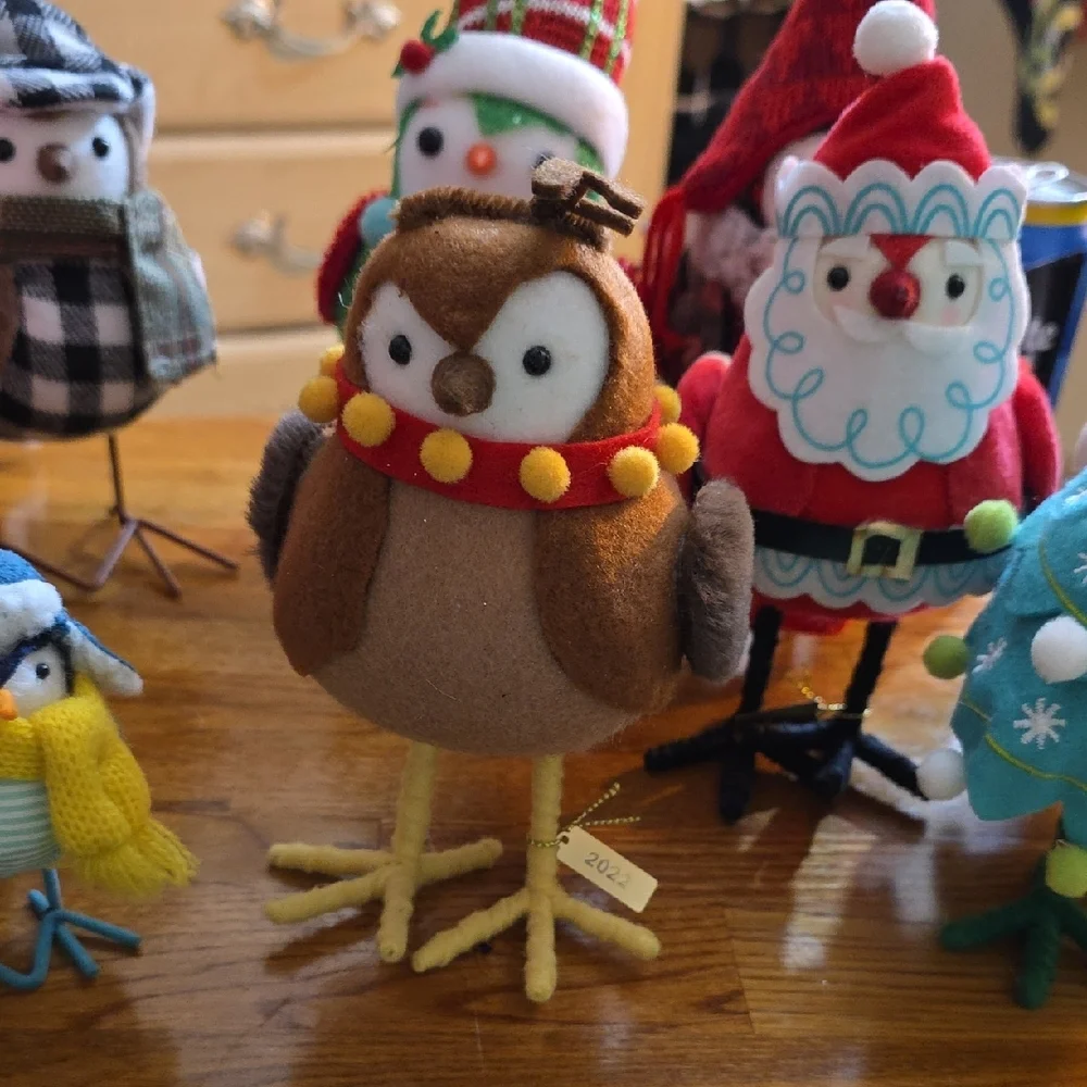Target Holiday Owl Decor Set - Red, Green, Blue, Gray